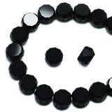 DIQIO 8mm Sparkle Flat Coin Round Crystal Beads (78-82pcs, Black)