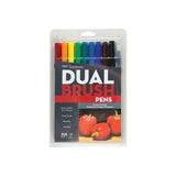Tombow Dual Water Based Markers, Twin Tip, Primary Palette Assorted Inks, 10/Pack (56167)