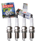 4 pc DENSO Platinum TT Spark Plugs compatible with Toyota Corolla 1.6L 1.8L L4 1993-2008