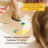 Honeysticks Non Toxic Finger Paint (6 Bright Colors), Washable from Skin, Safe Finger Painting for Toddlers, Kids Ages 1-3, 2-4,