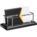 Uniclife Acrylic Business Card Holder for Desk 1 Slot Clear Horizontal Business Card Stand for Men & Women Desktop Name Card Dis