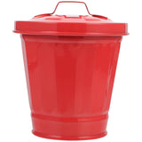 Hemobllo Garbage Container Bin Desktop Garbage Bin, Mini Trash Can with Lid Small Iron Garbage Can Flower Pot Wastebasket Trash 