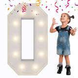 3FT Light Up Numbers Letters, Mosaic Numbers for Balloons, Giant Marquee Numbers, Mosaic Balloon Number 0 for 30th 40th 50th Bir