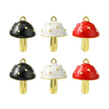 LiQunSweet 6 pcs 3 Colors Lovely Mushroom Enamel Charms Forest Vegetable Charms for DIY Jewelry Bracelet Necklace Earring Bag Ke
