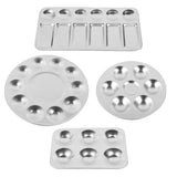 4 Pcs Portable Round Watercolours Palette Painters Palette Artist Paint Mixing Stainless Steel Washable Art Painting Tray for Oi