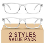 Kitchasy 2 Pack Blue Light Glasses,Quality TR Computer Gaming Glasses,99% Filter UV Ray/Glare Computer Readers, Stylish Lightwei