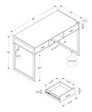 Monarch Specialties Contemporary Laptop Table With Drawers And Shelf Home & Office Computer Desk-Metal Legs, 48'' L, Cappuccino