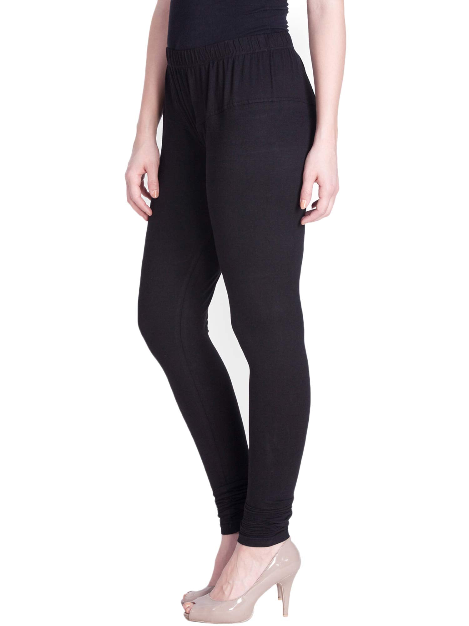 Lyra Women Solid Premium Cotton Churidar Leggings | Mid-Waist | Fashionwear Pink, Maroon L