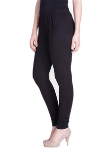 Lyra Women Solid Premium Cotton Churidar Leggings | Mid-Waist | Fashionwear Pink, Maroon L