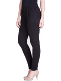 Lyra Women Solid Premium Cotton Churidar Leggings | Mid-Waist | Fashionwear Pink, Maroon L