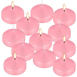 12-Pack 3 Inch Pink Floating Candles - Romantic Decor for Valentine's Day