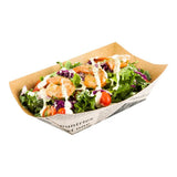Restaurantware Bio Tek 1 Pound Food Boats 50 Disposable Paper Food Trays - Heavy-Duty Greaseproof Newsprint Paper Food Boats For