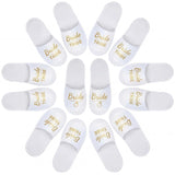 Hercicy 7 Pairs Bridesmaid Slippers Disposable Wedding Bride Party Slippers Bridesmaid Gifts for Wedding Day Bridal Women Bachel