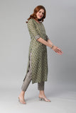 Gosriki Women'S Cotton Blend Straight Printed Kurta With Pant (Padwil Mehandi-Gs_Xl_Pink_X-Large),Mehandi,,B0BVM476BY