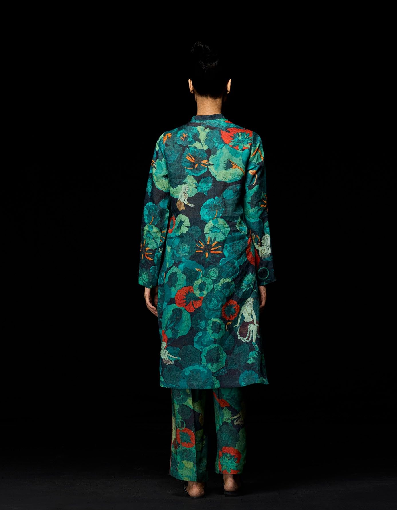 Anni Designer Women'S Cotton Blend Short Length Printed Co-Ord Set (Kareena Green Co Ord_Xxl_Green_Xx-Large),Green,2XL,Cotton Blend,Regular,Kurta