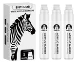 BIGTHUMB Thick White Jumbo Poster Markers: 3 Pcs 15mm Wide Tip Large Acrylic Paint Pens Big Permanent Markers Calligraphy Marker