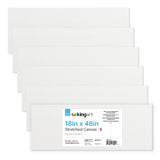 KINGART Stretched White Canvas Set - Panoramic Rectangle, 18x48 Inch, 6-Pack - 100% Cotton, Triple Gesso Primed - 5/8 Profile Ba