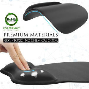 MROCO Ergonomic Mouse Pad with Gel Wrist Rest, Comfortable Mousepad with Smooth Wrist Support Surface and Non-Slip PU Base for P
