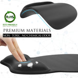 MROCO Ergonomic Mouse Pad with Gel Wrist Rest, Comfortable Mousepad with Smooth Wrist Support Surface and Non-Slip PU Base for P