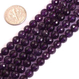 GEM-Inside Amethyst Quartz 6mm Natural Faceted Dark Purple Loose Beads Energy Stone Power AAA Grade Beads for Jewelry Making 15