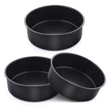 E-far 6 Inch Cake Pan Set of 3, Nonstick Stainless Steel Small Round Cake Pans Tin for Baking Layer Cakes, Stainless Steel Core 