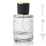Yerpkefey 50ml/1.7 Oz Glass Spray Bottle Perfume Atomizer,Round Glass Perfume Travel Refillable Spray Bottle Empty with 3 Kinds 