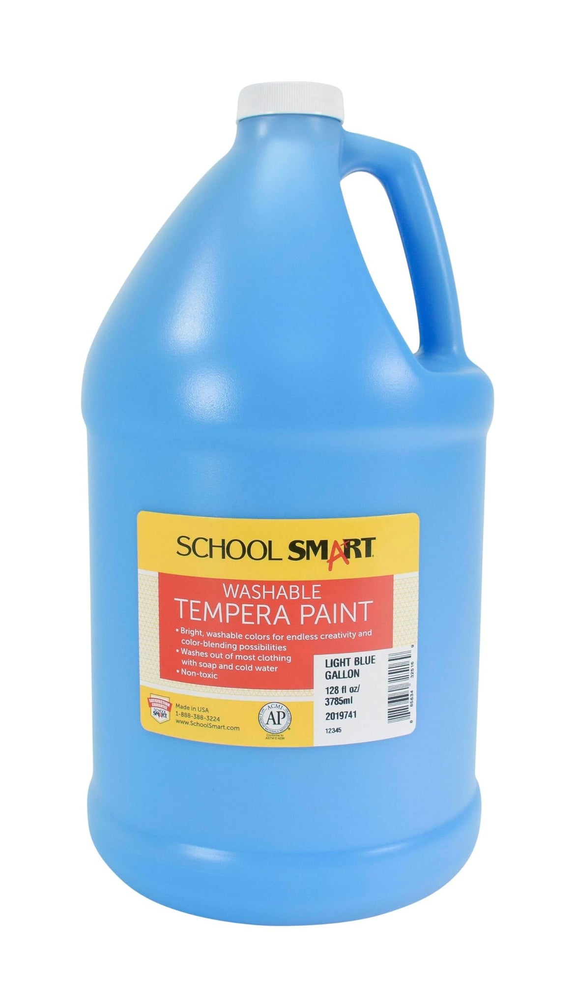 School Smart Washable Tempera Paint, Gallon, Light Blue