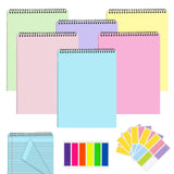 HAPLOVE Spiral Notebook 8.5 x 11inches, 6 Pack Pastel Top Spiral Notebooks, College Ruled Paper, 50 Pages Each, Perforated Top B
