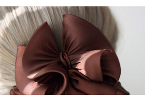 Women Hair Bun Cover Net Snood Hairnet Bowknot Decor Barrette Hair Clip 3D Bow Hair Accessories