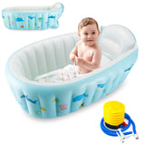 PandaEar Baby Inflatable Bathtub, Portable Travel Baby Infant Bath Tub Toddler Bathtub with Air Pump, Foldable Non-Slip Shower B