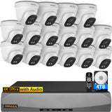 4K/8.0 Megapixel & 130 Ultra Wide-Angle with Audio PoE Dome Outdoor Home Security Camera System Wired Outdoor Surveillance IP Ca