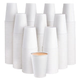 JOLLY PARTY 300 Pack 12 oz Disposable Paper Coffee Cup, Hot/Cold Beverage Drinking Cups for Water, White Paper Hot Coffee Cups