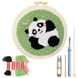 Patpat 20X20Cm Diy Tufting Art Craft Kit Cute Panda Punch Needle Kit