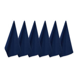 DII Basic Solid Dishtowel Collection Cotton Flat Woven, Small Set, 18x28, Nautical Blue, 6 Piece