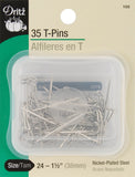Dritz 100 T Pins, 11/2Inch (35Count), Nickel