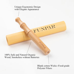 FUNPAR Essential Oil Inhaler, Wooden Personal Diffuser for Essential Oils with 3 Packs Blank Cotton Wicks for Lifestyle Support