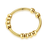 Ursilver Sterling Silver Fidget Ring for Women, Sterling Silver Anxiety Rings Gold Plated Spinner Ring for Anxiety Fidget Rings 