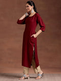 Libas Women'S Viscose Rayon Embellished Straight Kurta (29238O Red Red M