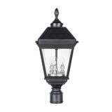 Gama Sonic Imperial Solar Post Light, Black Aluminum and Glass, Triple Candelabra Bulb with 3-inch Fitter for Lamp Poles, Warm W