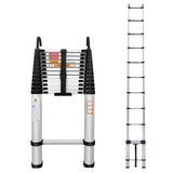 16.4ft Aluminum Telescoping Ladder with 2 Removable Hooks, Adjustable Height, EN131, 330lbs Max Load, Portable Extension Folding