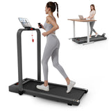 Walking Pad Treadmill, 2-in-1 Desk Under Treadmills with Handle Bar, 3HP Foldable Walking Pad, 300lbs Capacity, 15 Wide Running 