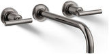 Kohler T14414-4-TT Purist Wall-Mount Bathroom Sink Faucet Trim with Lever Handles, 1.2 gpm, Vibrant Titanium