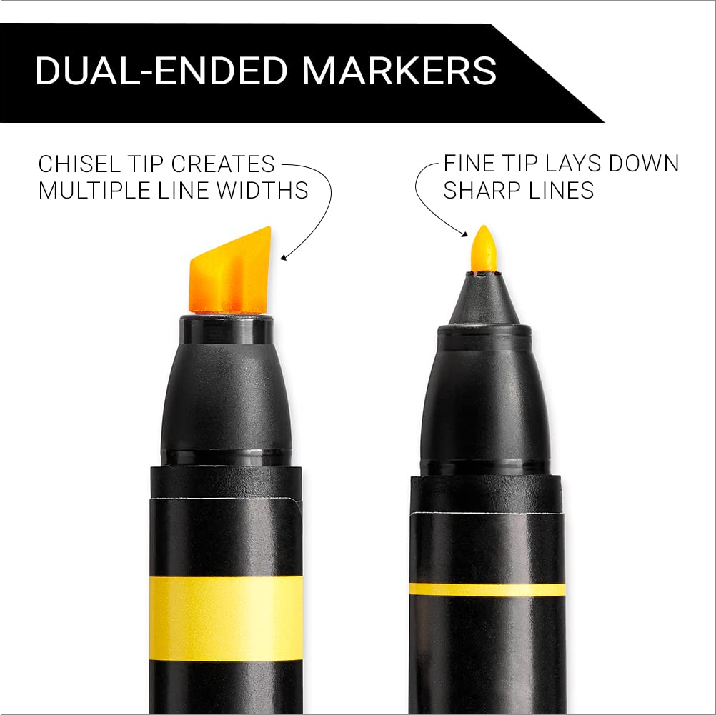 Prismacolor Premier Double-Ended Art Markers, Fine And Chisel Tip, 72 Pack