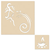 Incredible Gifts India Ganpati Rangoli Stencil Designs GNS007 (Wood, 30cmx30cm, Brown)