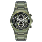 Timex Vector Analog Watch For Man With Green Round Dial & Green Stainless Steel Bracelet Band Water Resistant Men'S Wrist Watche