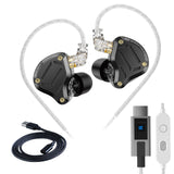 KZ ZS10 Pro 2 USB C Headphones Gaming in Ear Headphones Hybrid 4BA+1DD Driver with Dual Microphone, Deep Bass Comfort-Fit Wired 