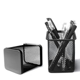 SIMESTICH Black Square Mesh Pen Stand Metal Pencil Holder Organizer for Desk, Office & Study Table | Durable, RustResistant W