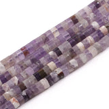 NITOPUPU 150Pcs 4 2mm Natural Amethyst Spacer Stone Beads for Jewelry Making Supplies, Loose Semi Flat Round Gemstone Tube Bead