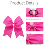 Hipcheer 20pcs 8 Large Pink Cheer Bows for Girls, Hand-made Grosgrain Ribbon Hair Accessories for Teen Girls Softball Cheerlea