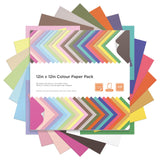 12x12 Scrapbook Paper 48 Sheets 120 gsm 32 lb Brights Pastels & Brights 24 Color Cardstock Paper for Cricut Maker, Scrapbooking,